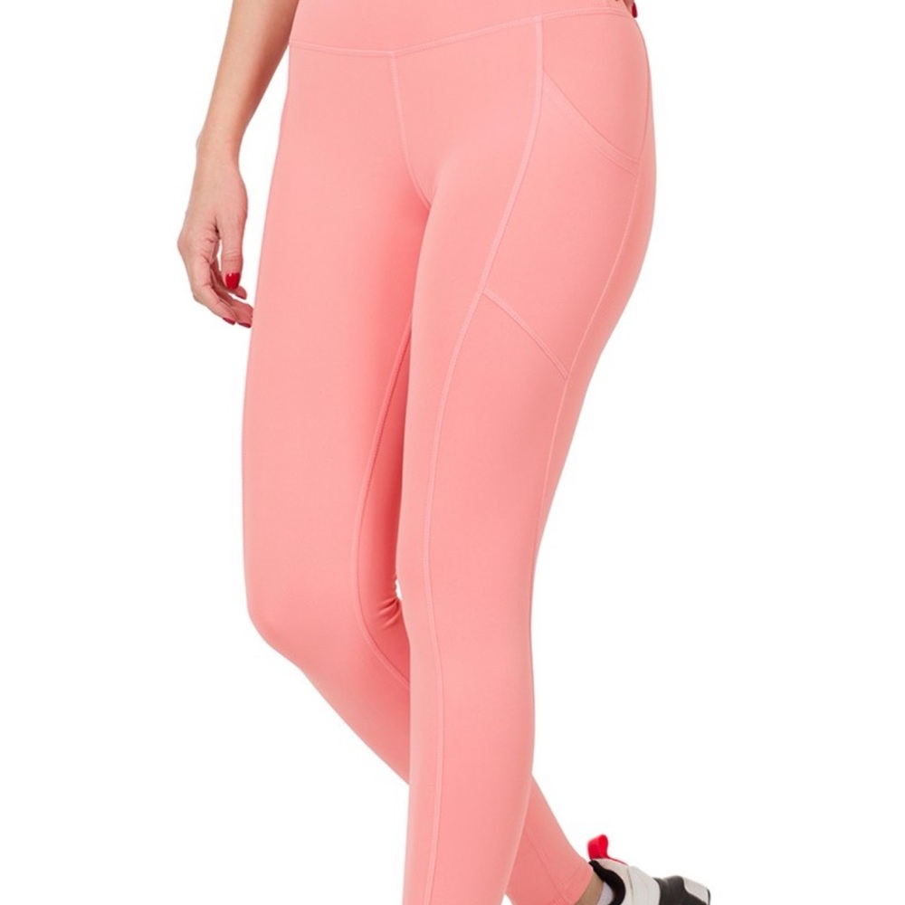 Pink High-Waisted Stretch Leggings for Activewear